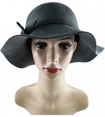 Sun Hats Cloche Hats for Women 100% Wool Fedora Bucket Bowler Hat 1920s Vintage Kentucky Derby Church Party Hats - CU194HXKOWI