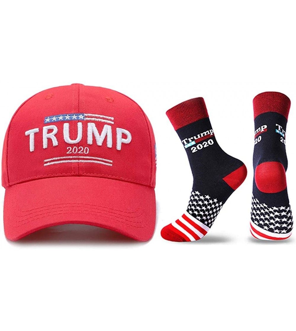 Baseball Caps Make America Great Again Hat with Trump Wristband Donald Trump Hat 2020 USA Cap Keep America Great - Red-d - C1...