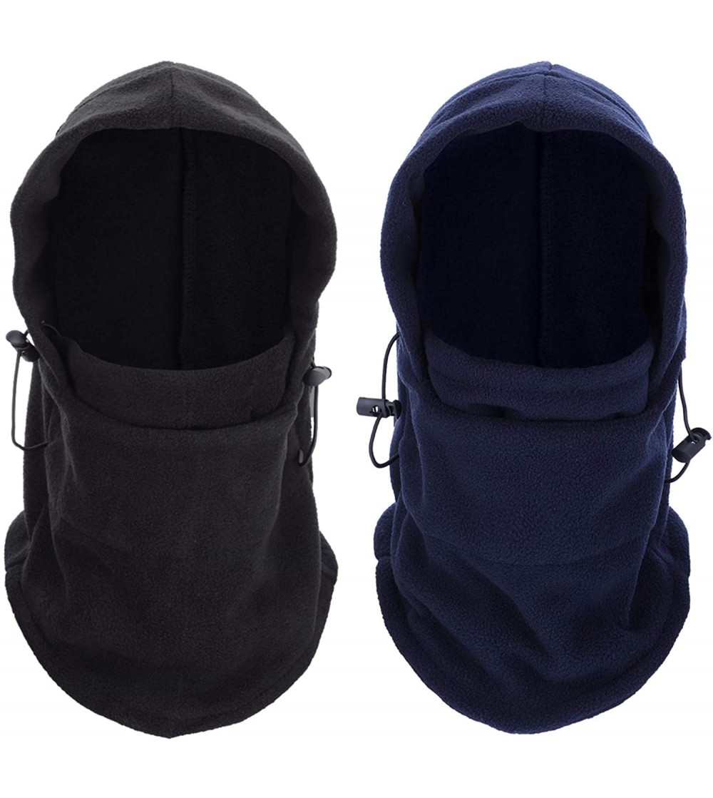 Balaclavas 2 Pieces Winter Fleece Balaclava Masks Unisex Windproof Face Masks for Cold Weather (Black and Navy Blue) - CY18KC...