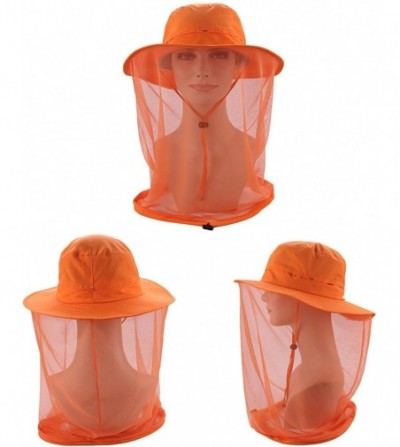 Sun Hats Mesh Sun Hat Outdoor Fishing Hiking Sun Cap Neck Face Flap Portect Hat UPF50+ - Orange - CZ182KMRZ6N
