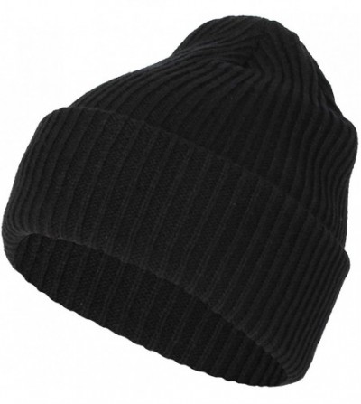 Skullies & Beanies Ribbed Knit Beanie Winter Hat Slouchy Watch Cap GZ50019 - Black - CG18KMGMW7Y