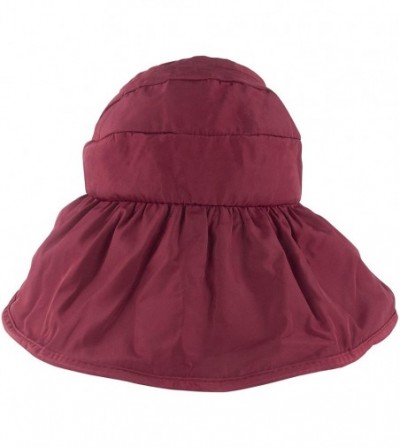 Visors Women's Wide Brim Sun UV Protection Visor Hats for Beach Fishing - A-wine Red - C618NWTN735