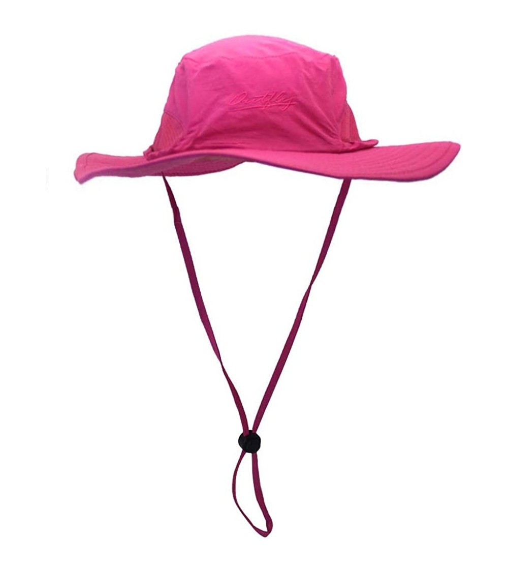Sun Hats Outdoor Sun Protection Hat Wide Brim Bucket Hats UV Protection Boonie Hat 56-62cm - Rose Red a - CH182XQ07KU