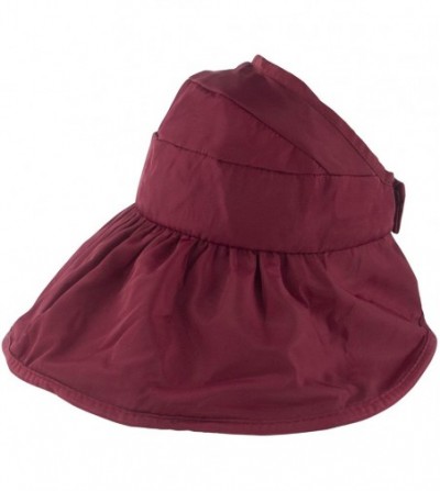 Visors Women's Wide Brim Sun UV Protection Visor Hats for Beach Fishing - A-wine Red - C618NWTN735