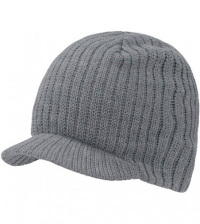 Skullies & Beanies Deluxe Campus Jeep Cap Beanie Visor (Grey- One Size Fits Most) - CL116Z4AW95
