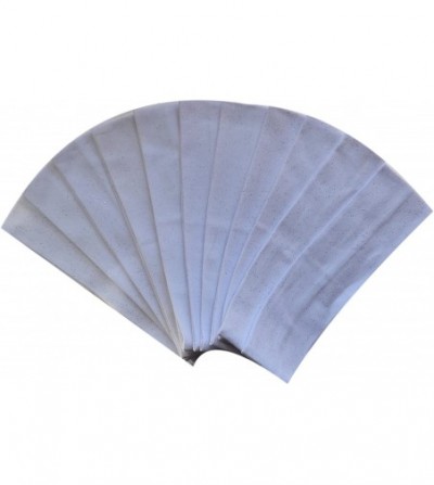 Headbands 1 Dozen 2.5 Inch Cotton Soft and Stretchy SPARKLING GLITTER Headbands - White Glitter - CG11P8UE6UT