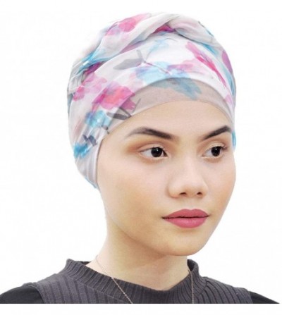 Skullies & Beanies Cotton Jersey Turban Hair Cover Under Scarf Shawl Hijab Cap Bonnet Cap Instant - White - CL18D2KH2W5