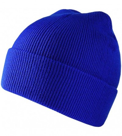 Skullies & Beanies Men's Warm Winter Hats Acrylic Knit Beanie Cap Daily Beanie Hat for Women Girls Boys - Blue - CK192HNX3EQ