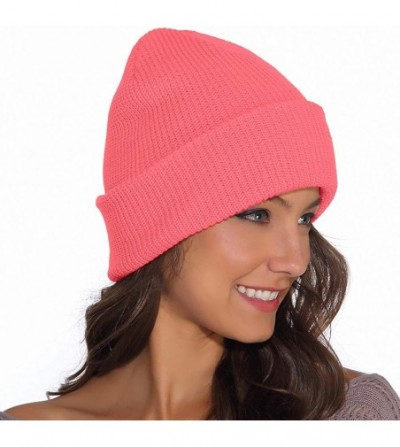 Skullies & Beanies Beanie for Women and Men Unisex Warm Winter Hats Acrylic Knit Cuff Skull Cap Daily Beanie Hat - Magenta - ...