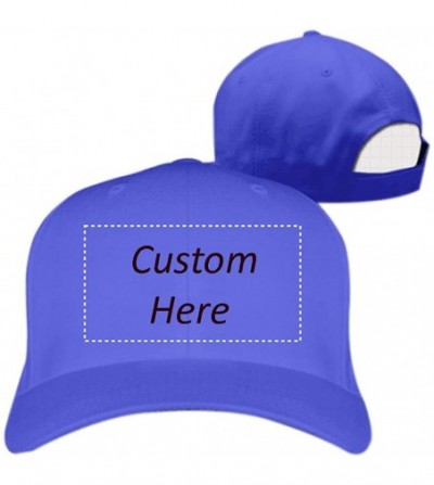 Baseball Caps Customize Your Own Design Text Photos Logo Adjustable Hat Hiphop Hat Baseball Cap - Blue - CE18L86WMR7