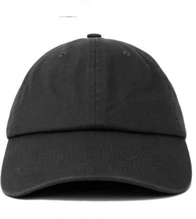 Baseball Caps Made in USA Soft Crown Washed 100% Cotton Chino Twill Baseball Cap - Black - C912LCECDL3
