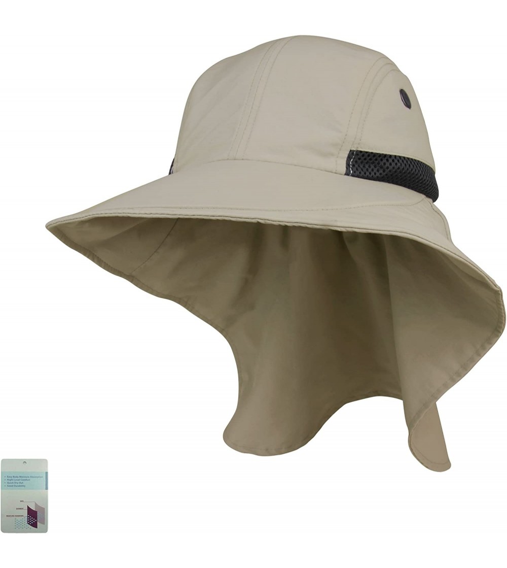 Baseball Caps Men's Large Bill Cap with Flap - Khaki - CQ11LV4H531