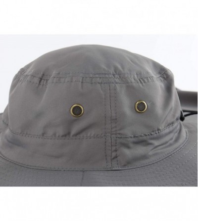 Sun Hats Mens Sun Hat with Neck Flap Quick Dry UV Protection Caps Fishing Hat - Dark Grey - C1199UXDTCH