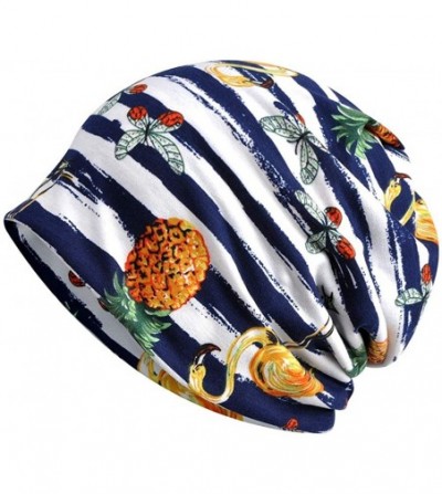 Skullies & Beanies Womens Slouchy Beanie Infinity Scarf Sleep Cap Hat for Hair Loss Cancer Chemo - 2 Pack Pineapple - CO18Q3W...