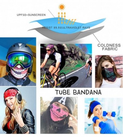 Balaclavas Women/Men Scarf Outdoor Headwear Bandana Sports Tube UV Face Mask for Workout Yoga Running - White Black - C0198ZZ...