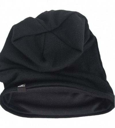 Skullies & Beanies Men's Oversize Slouch Beanie Slouchy Skullcap Large Baggy Hat - Black-1 - CC18I2I3LC9