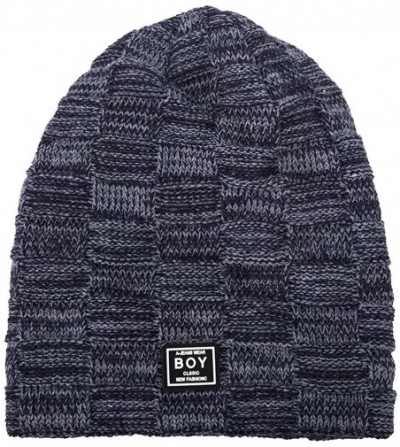 Skullies & Beanies Winter Warm Knitting Hats Wool Warm Hat Daily Slouchy hats Beanie Skull Cap - Navy - CH187DNNXNR