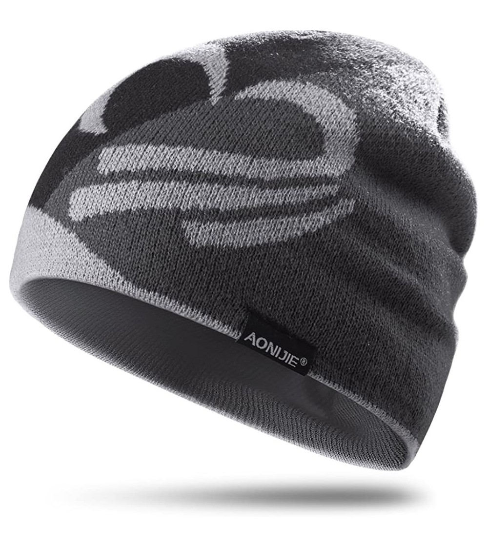 Skullies & Beanies Winter Knit Beanie Sports Hat Warm Outdoors Cap Hiking Bicycling Running Cycling - Gary - C1187I52EKK