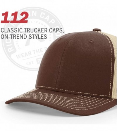 Baseball Caps Richardson Unisex 112 Trucker Adjustable Snapback Baseball Cap- Split Black/White- One Size Fits Most - C511IMG...