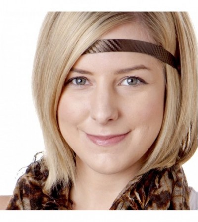 Headbands Women's Adjustable NO Slip Skinny Tech Sport Headband Multi Packs - Black & Brown 2pk - CQ11OI1FQHB