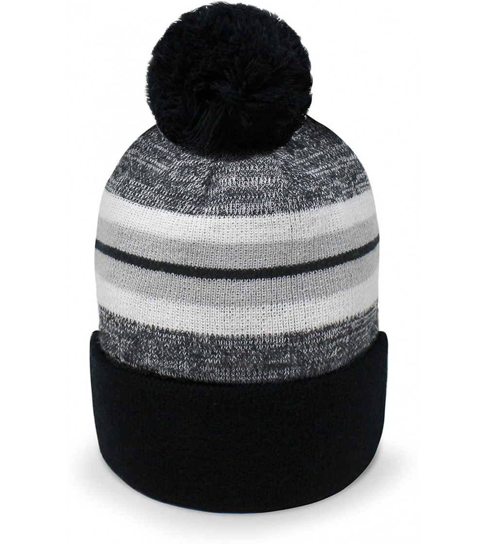 Skullies & Beanies New Pom Pom Beanies Winter Knit Hats - Black - CF18L7UM7RY
