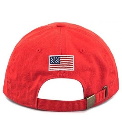 Baseball Caps Trump 2020 President Keep America Great Flag Cotton 3D Cap - Unstructured-red - C412MGABSML