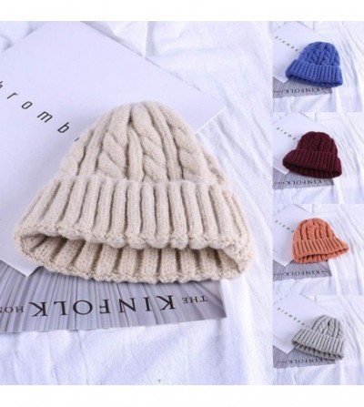 Skullies & Beanies Womens Winter Knitted Hat - Beige - CM18LZT36AM