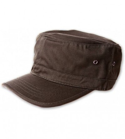 Newsboy Caps Basic GI Cadet Hats - Brown - C811CDSXP6Z