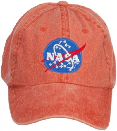 Baseball Caps NASA Insignia Embroidered Washed Cap - Orange - CK127A78ZOT