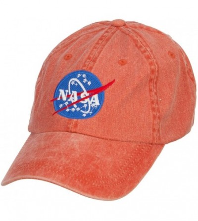 Baseball Caps NASA Insignia Embroidered Washed Cap - Orange - CK127A78ZOT