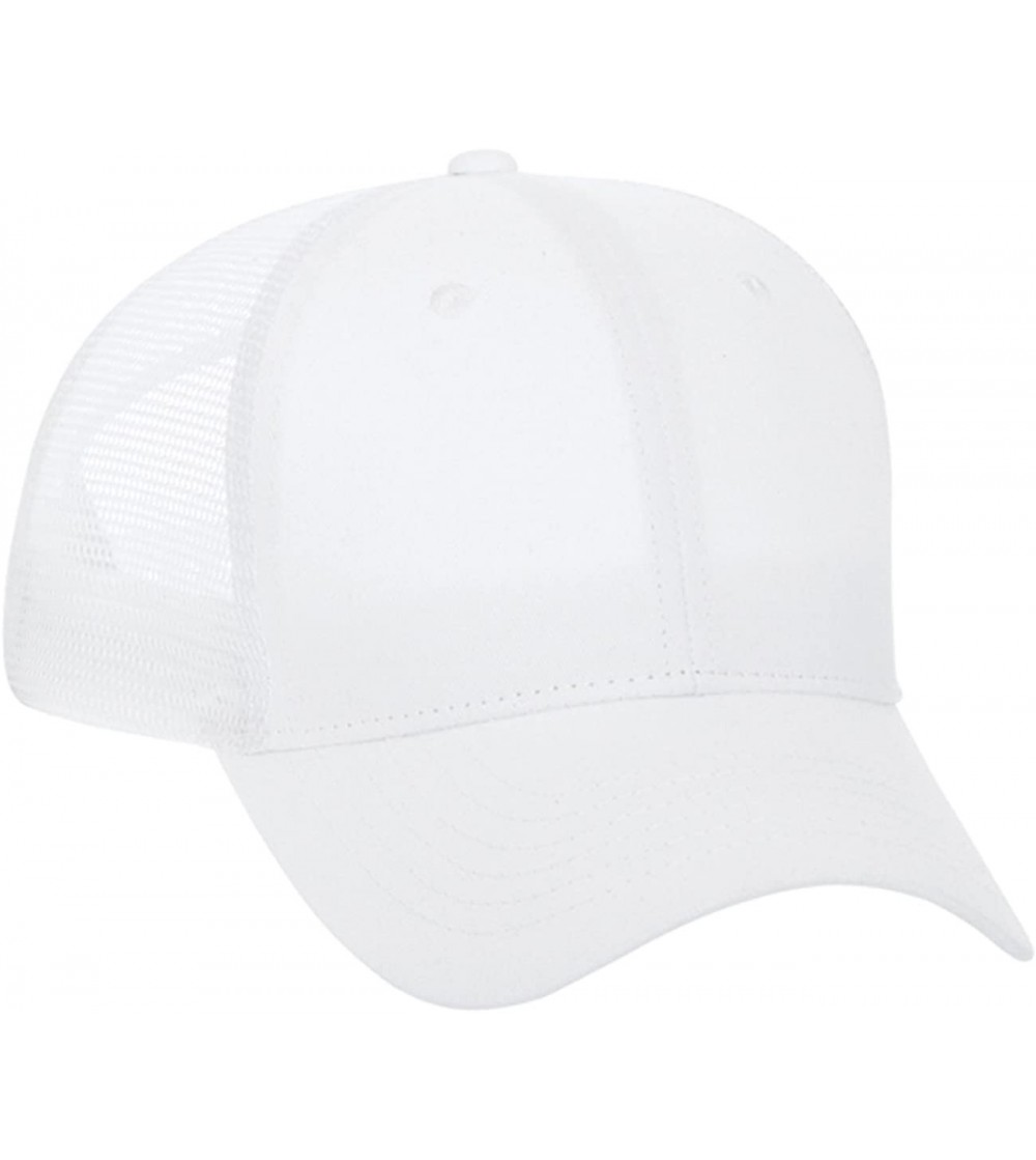 Baseball Caps Cotton Twill Solid and Two Tone Color Low Profile Pro Style Mesh Back Cap - White - CT11U5JVMY1