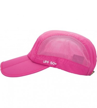 Sun Hats UPF50+ Protect Sun Hat Unisex Outdoor Quick Dry Collapsible Portable Cap - A-rose Red - CR17YINHSEW