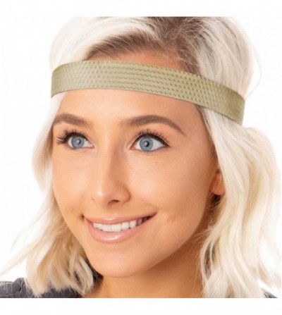 Headbands Women's Adjustable Non Slip Geo Sport Headband Multi Gift Pack - Black/Gold/Green/Gunmetal Wide Geo 4pk - CL19770I2RW