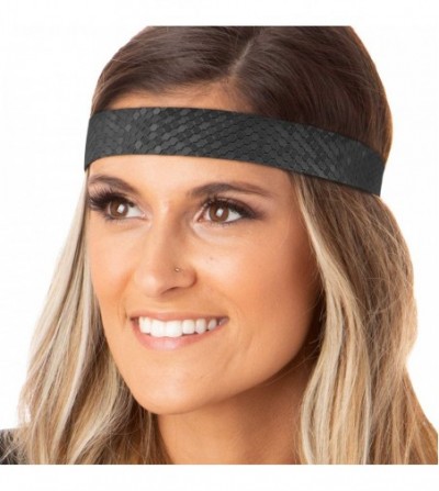 Headbands Women's Adjustable Non Slip Geo Sport Headband Multi Gift Pack - Black/Gold/Green/Gunmetal Wide Geo 4pk - CL19770I2RW
