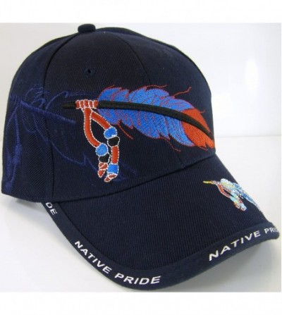 Baseball Caps Native Pride Feather Men's Adjustable Baseball Cap - Navy - CP17YGI3QT7
