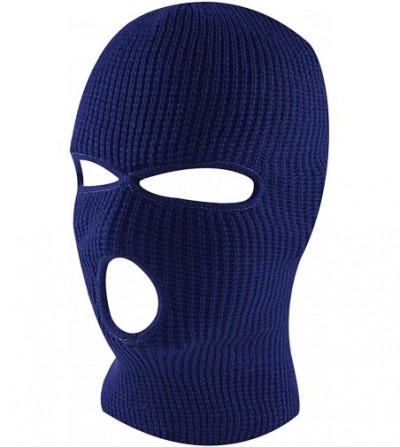 Balaclavas Knit Sew Acrylic Outdoor Full Face Cover Thermal Ski Mask One Size Fits Most - Navy Blue - CE12LZKOWEF
