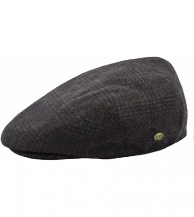 Newsboy Caps Classic Men's Flat Hat Wool Newsboy Herringbone Tweed Driving Cap - Iv1930-brown - CA189YK7DHE