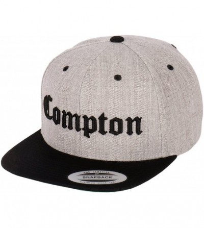 Baseball Caps Compton Embroidery Flat Bill Adjustable Yupoong Cap - Hgrey/Black - CY129AOFFHP