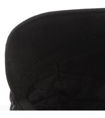 Newsboy Caps Men's Woolen Earflap Newsboy Beret Hat Cabbie Flap Cap with Earmuff - Black Gray - CG187DLWOS7