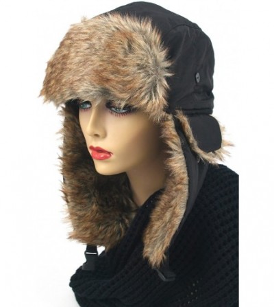 Bomber Hats Women's Trapper Winter Ear Flap Hat P136 - Black - CG110X9P4S3