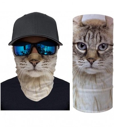 Balaclavas Cool 3D Animal Print Bandana for Men Women Neck Gaiter Scarf Dust Wind Balaclava Headband - Cat - CP197Y8RN0Z