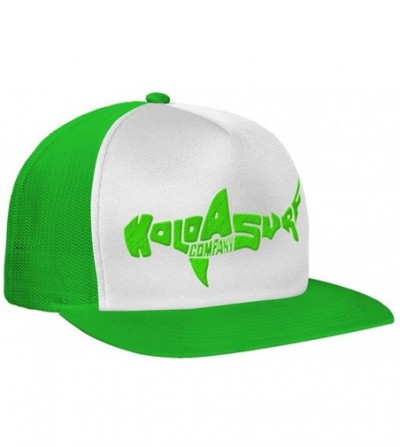 Baseball Caps Mesh Back Trucker Hats - Green/White With Green Embroidered Shark Logo - C912FN7SUE9