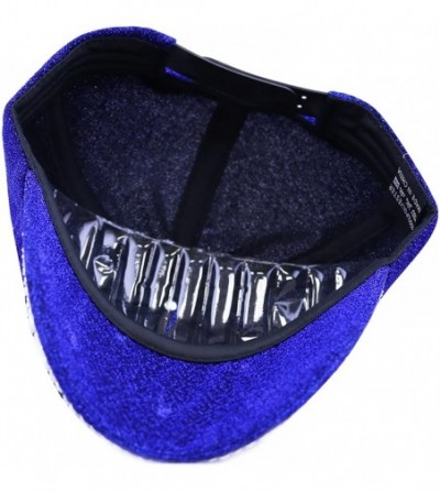 Baseball Caps Beaded Crystal Rhinestone Umbrella Design Glitter Cap - Royal - CY1254BEZVV