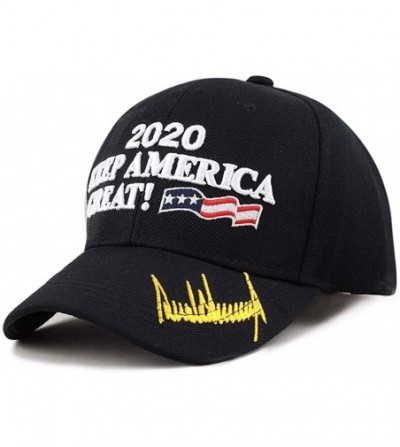 Baseball Caps Trump 2020 Keep America Great 3D Embroidery American Flag Baseball Cap - 011 Black - CQ18MGH20WU