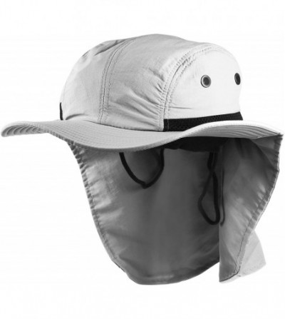 Sun Hats Headware Extreme Outdoor Condition Ear Neck Flap Protection Sun Hat - Gray - CC186ELCGRD