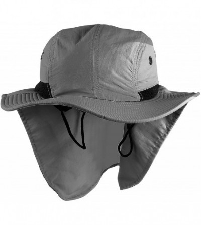 Sun Hats Headware Extreme Outdoor Condition Ear Neck Flap Protection Sun Hat - Gray - CC186ELCGRD