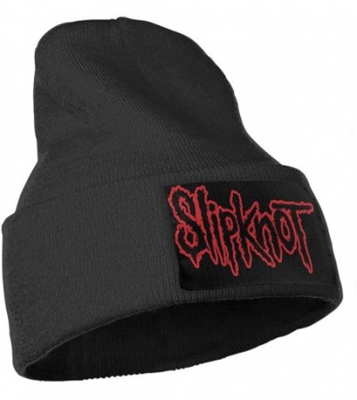 Skullies & Beanies Mens & Womens Slipknot Logo Skull Beanie Hats Winter Knitted Caps Soft Warm Ski Hat Navy - Black - CA18NHY...