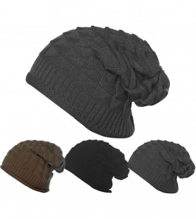 Cold Weather Headbands 3 Pack Womens Winter Knit Headband & Hairband Ear Warmer & Beanies - Khaki-black-ch - CV18579944Y
