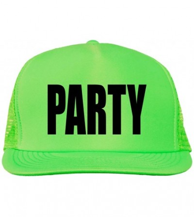 Baseball Caps Party Bright neon Truckers mesh snap Back hat - Neon Green - CQ11MJC3IIF