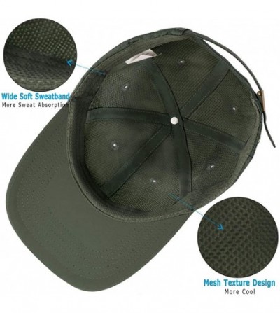 Baseball Caps Quick Dry Dad hat Baseball Cap Unstructured Plain Sport Hats Unisex - Army Green - C718S3CR0Q7